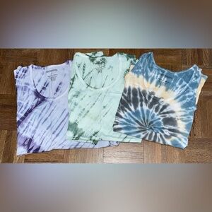 Original Paperbacks Men’s Pack of 3 Tie-Dye Tank Top Size L Summer Sleeveless